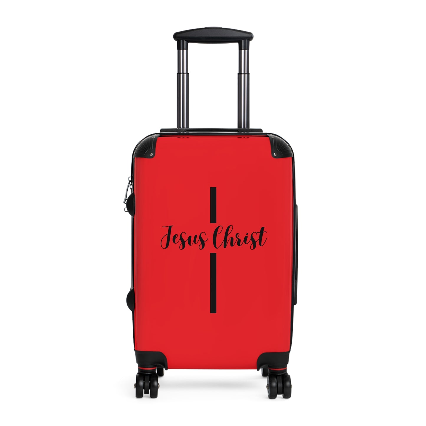 SuitcaseJesus Christ Cross Suitcase | Durable Travel Gear | Faith-Inspired Design | Stylish Red & Secure Luggage