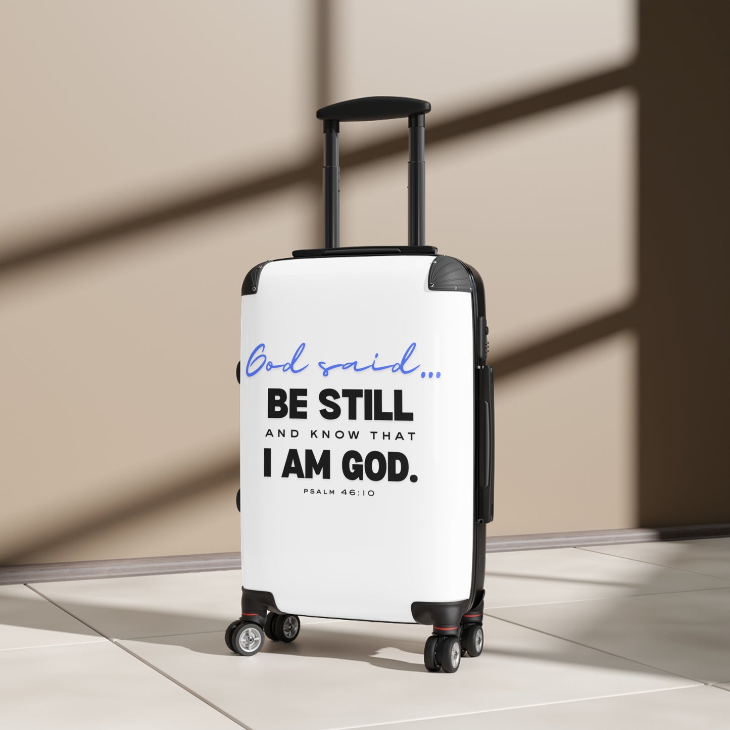 Be Still and Know Suitcase | Christian Travel Luggage | Faith-Based Suitcase with Bible Verse | Inspirational Religious Gift