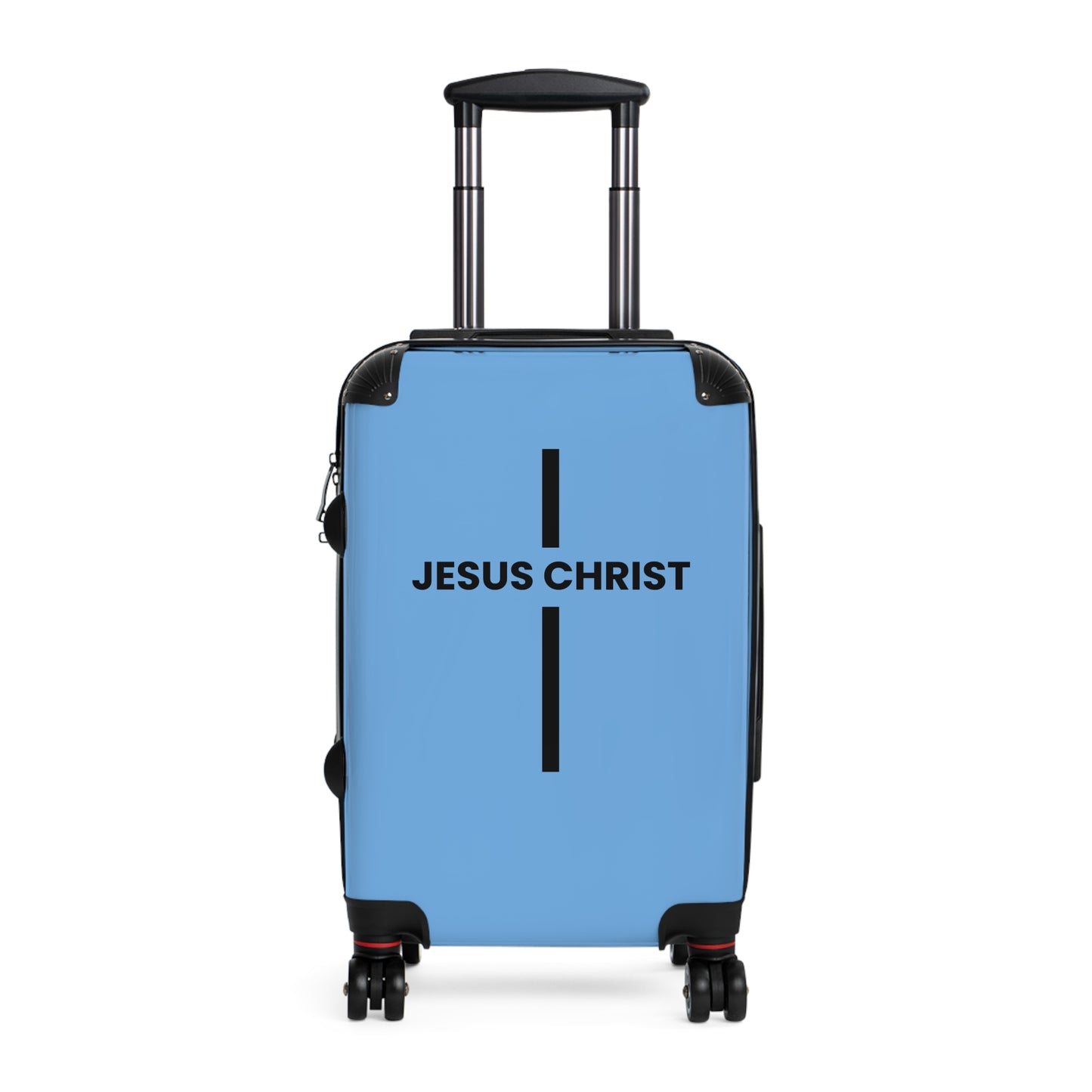 Jesus Christ Cross Suitcase | Durable Travel Gear | Faith-Inspired Design | Stylish Blue & Secure Luggage