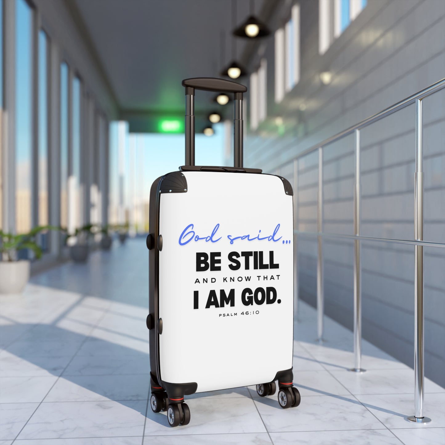 Be Still and Know Suitcase | Christian Travel Luggage | Faith-Based Suitcase with Bible Verse | Inspirational Religious Gift