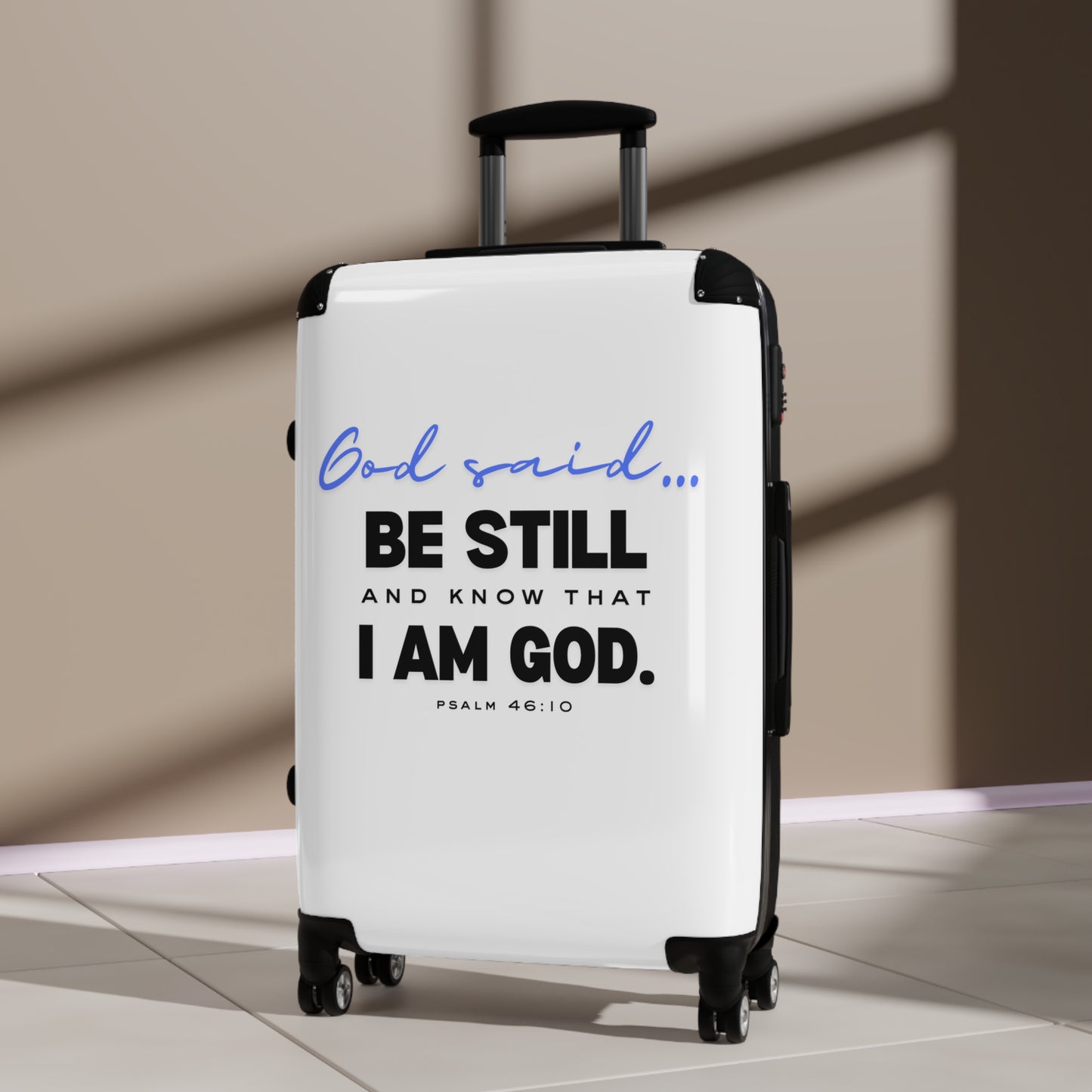 Be Still and Know Suitcase | Christian Travel Luggage | Faith-Based Suitcase with Bible Verse | Inspirational Religious Gift