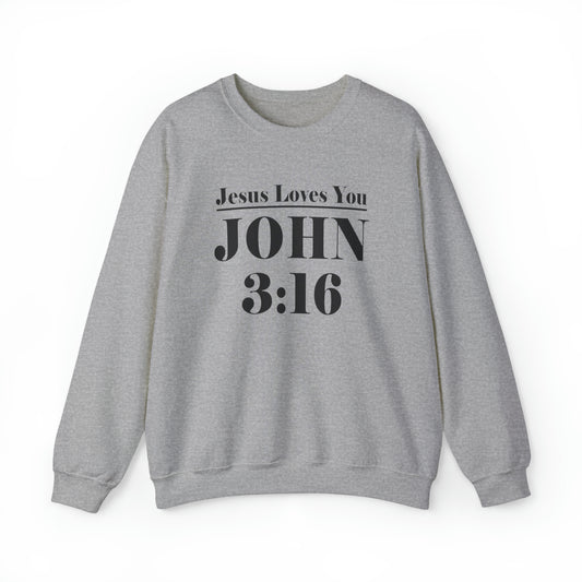 John 3:16 Unisex Heavy Blend Crewneck Sweatshirt - Scripture-inspired Christian Apparel