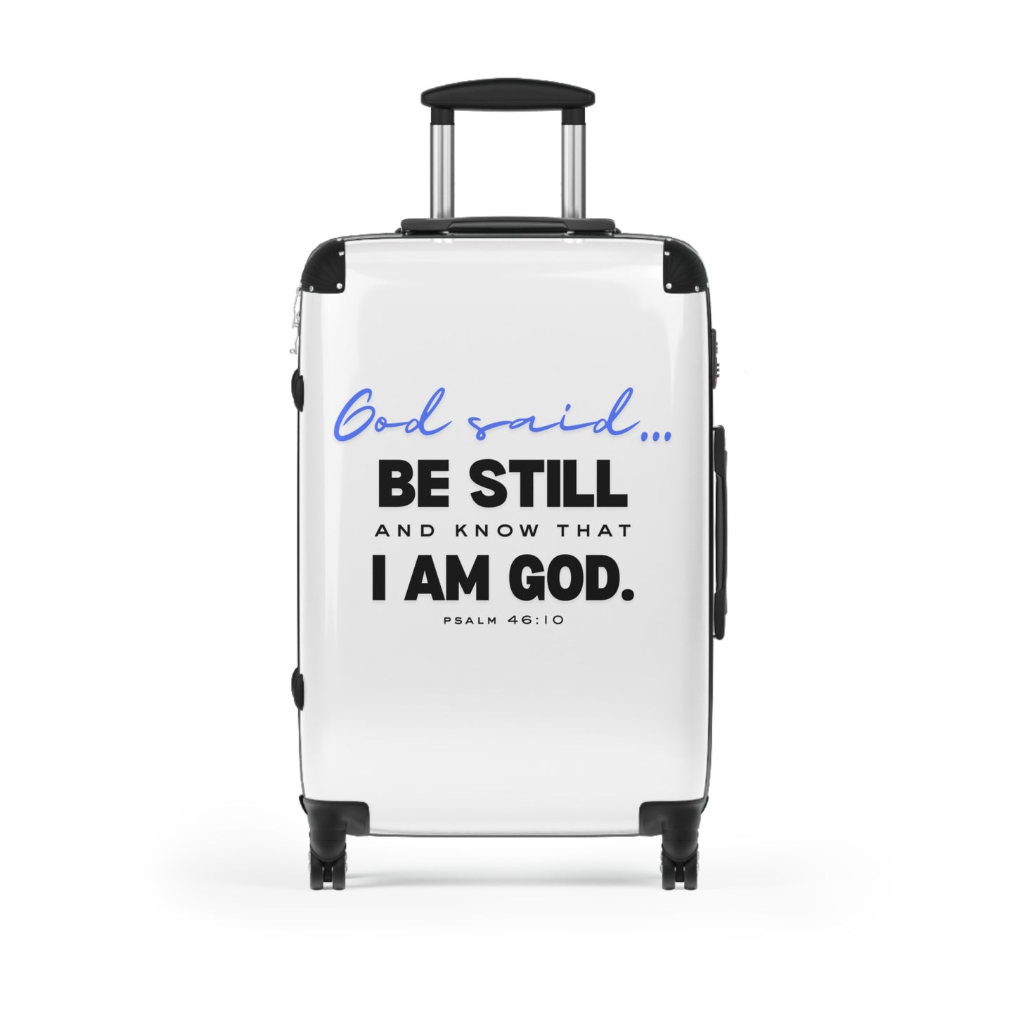 Be Still and Know Suitcase | Christian Travel Luggage | Faith-Based Suitcase with Bible Verse | Inspirational Religious Gift