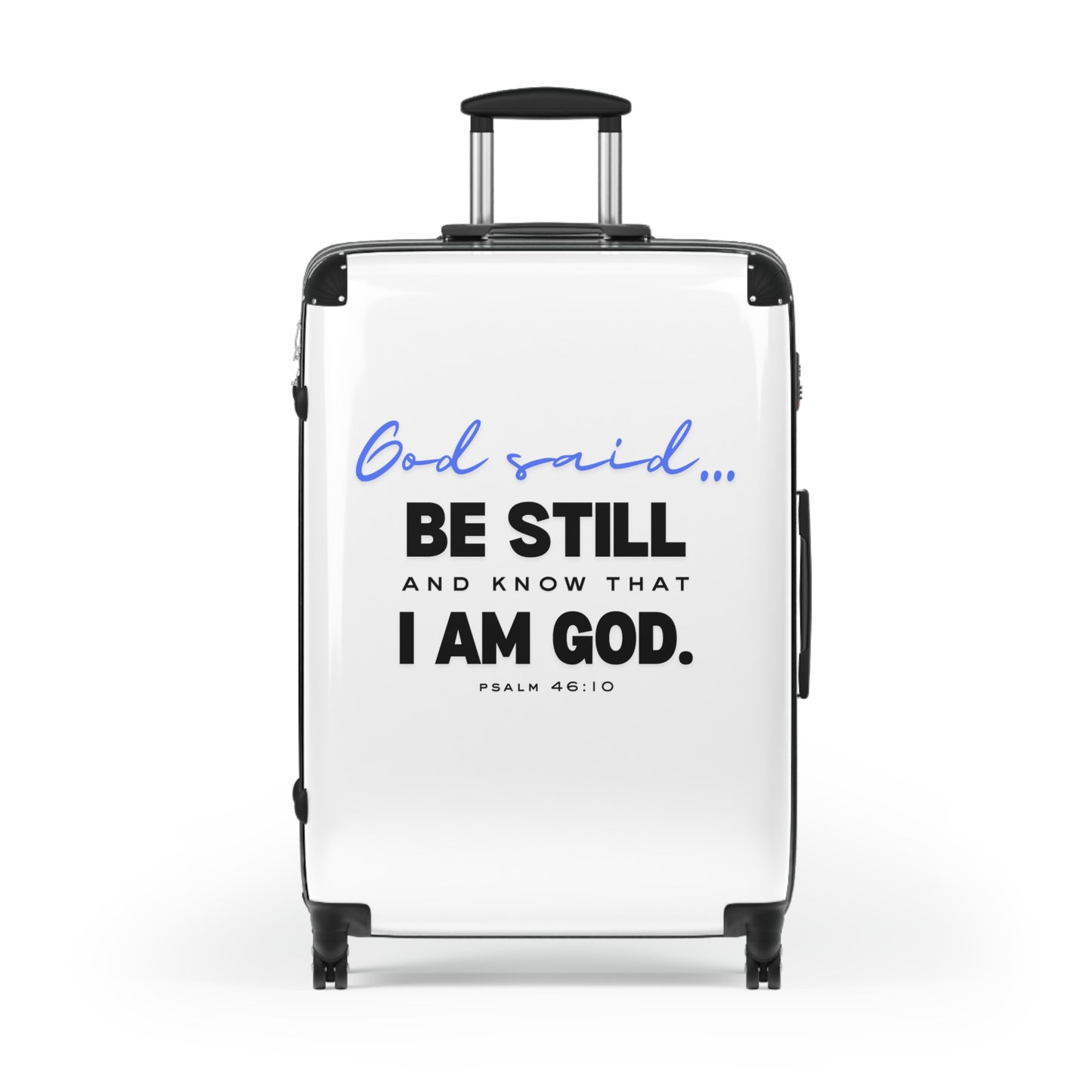 Be Still and Know Suitcase | Christian Travel Luggage | Faith-Based Suitcase with Bible Verse | Inspirational Religious Gift