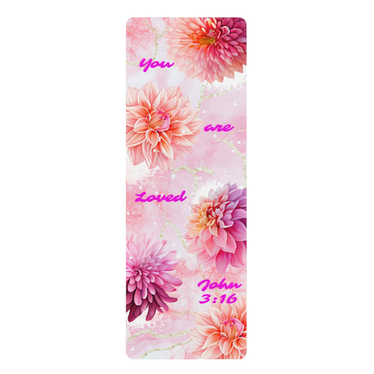 You Are Loved - John 3:16 Rubber Yoga Mat